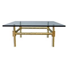 Hollywood Regency Brass and Glass Coffee Table by Mastercraft, ca. 1970