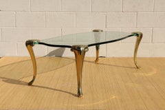 Hollywood Regency Brass and Glass Coffee Tables