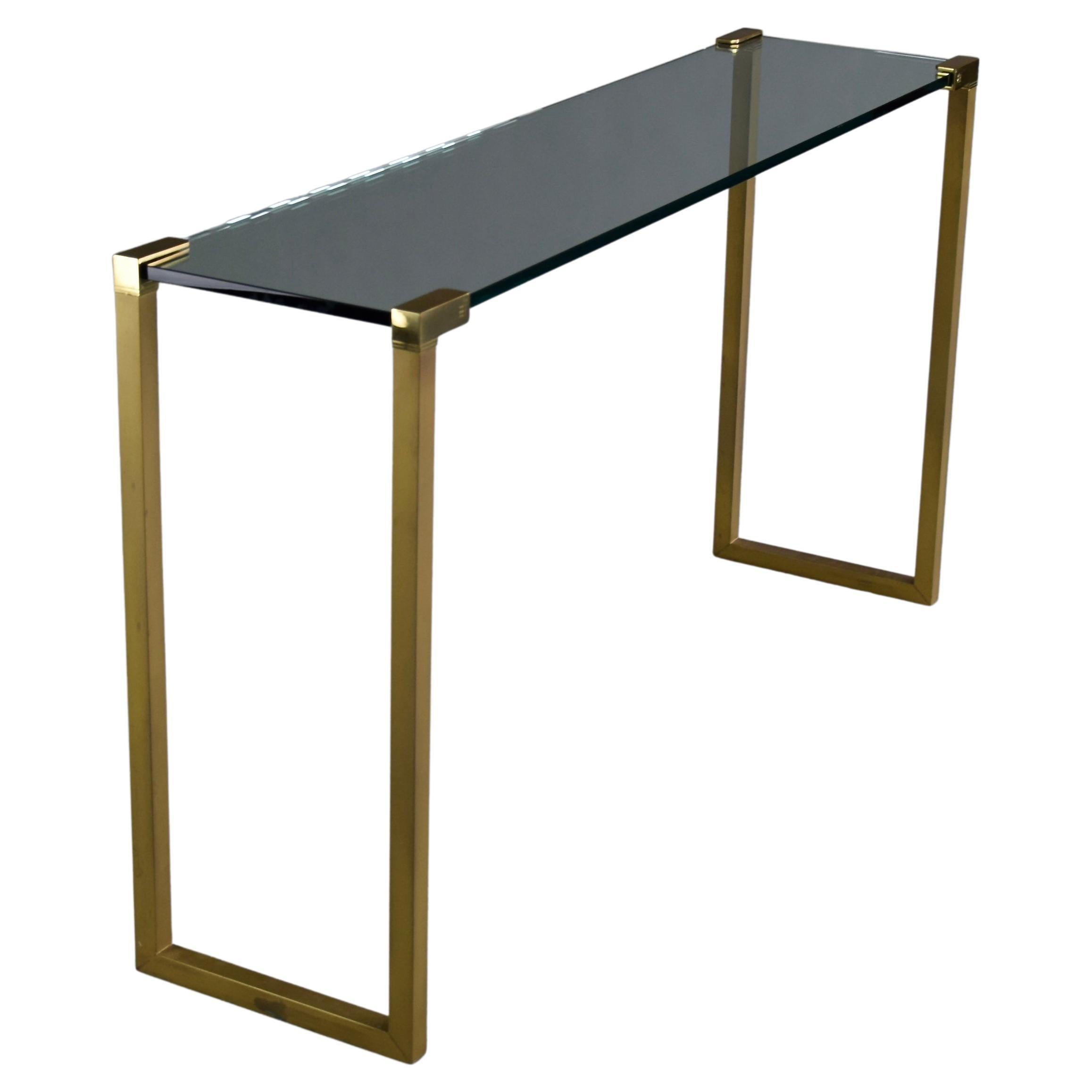 Hollywood Regency Brass and Glass Console