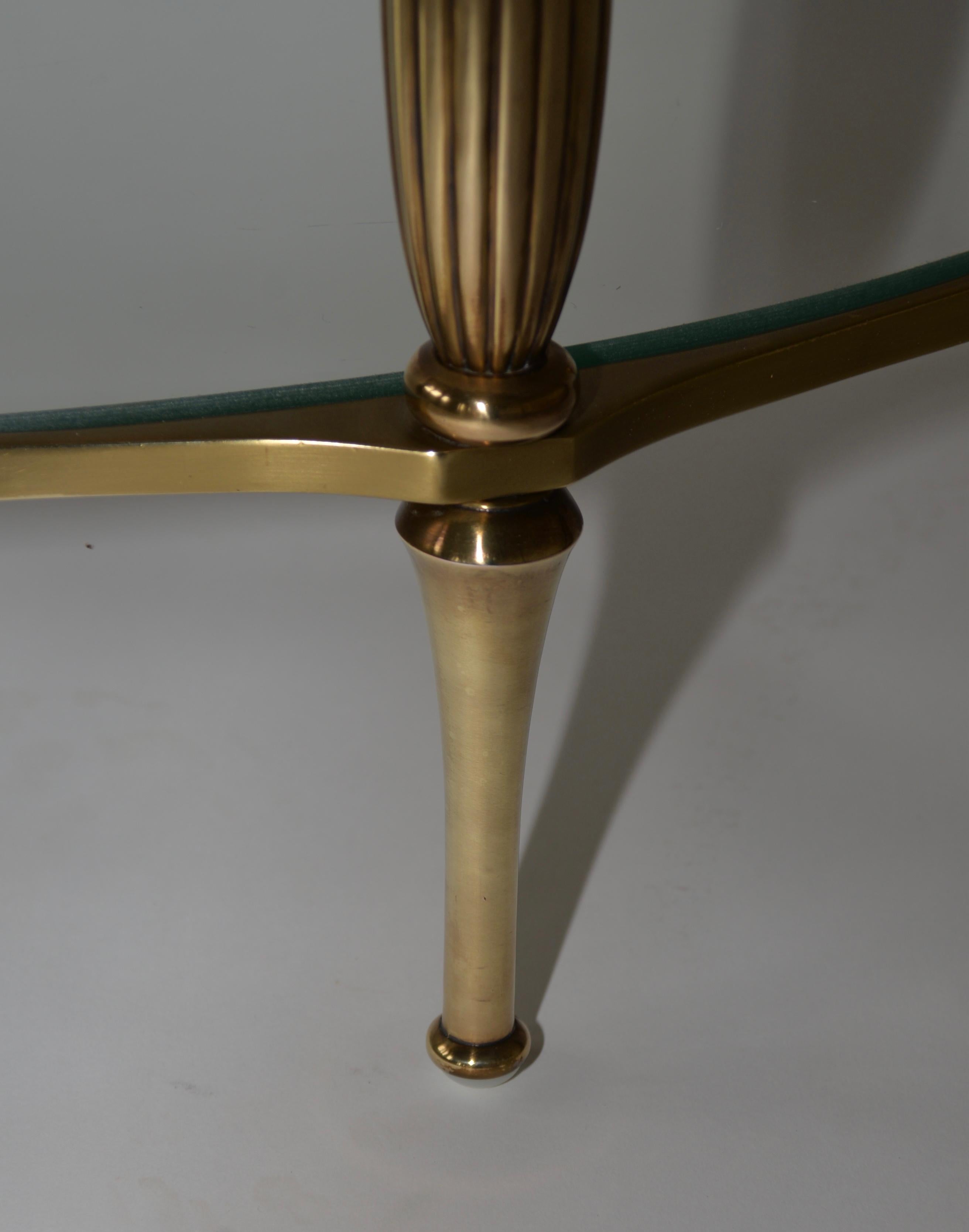 brass and glass console