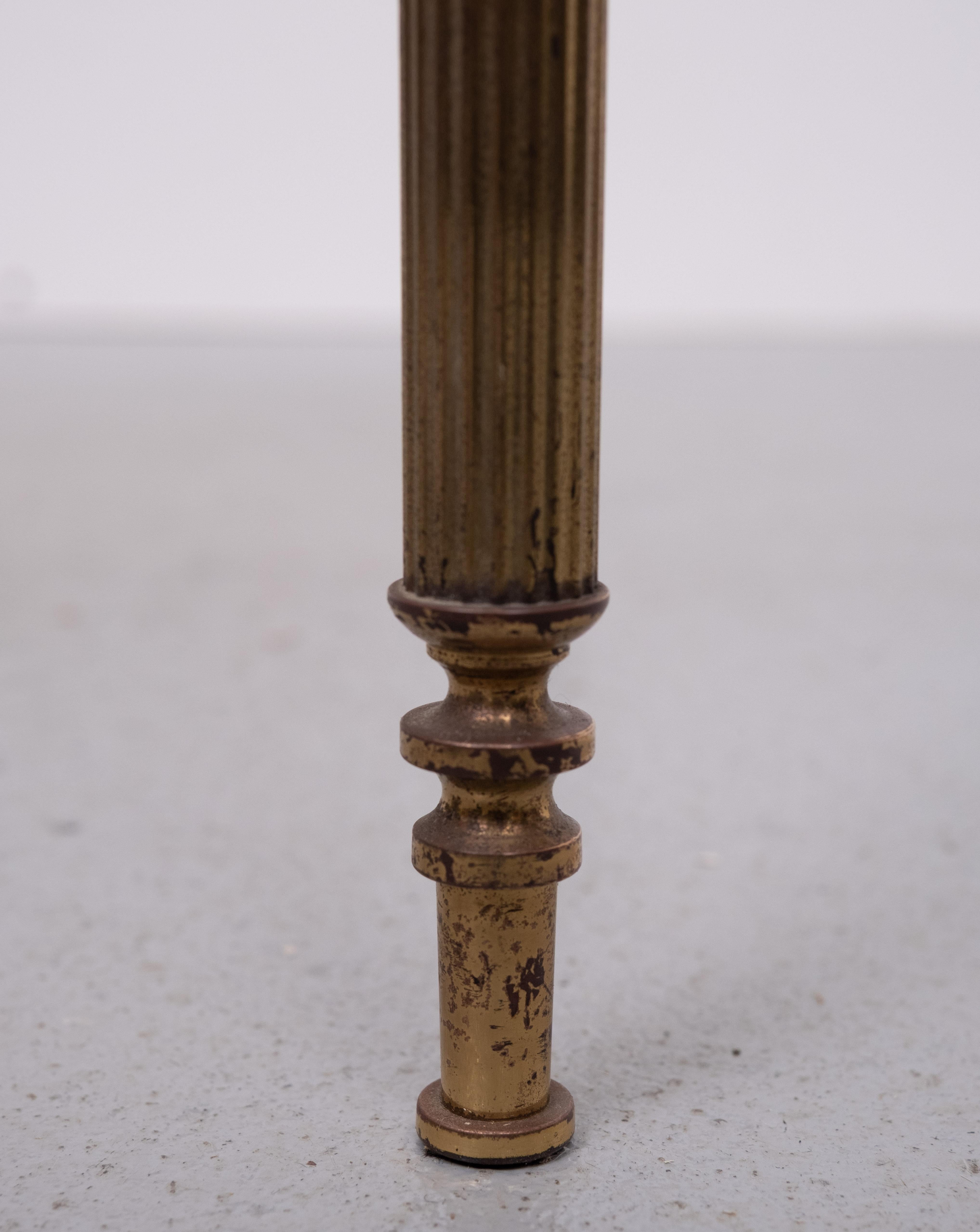 Hollywood Regency  Brass and Glass side table  1970s France For Sale 1