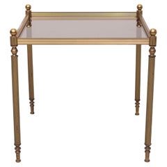 Hollywood Regency  Brass and Glass side table  1970s France