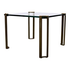 Hollywood Regency Brass and Glass Side Table