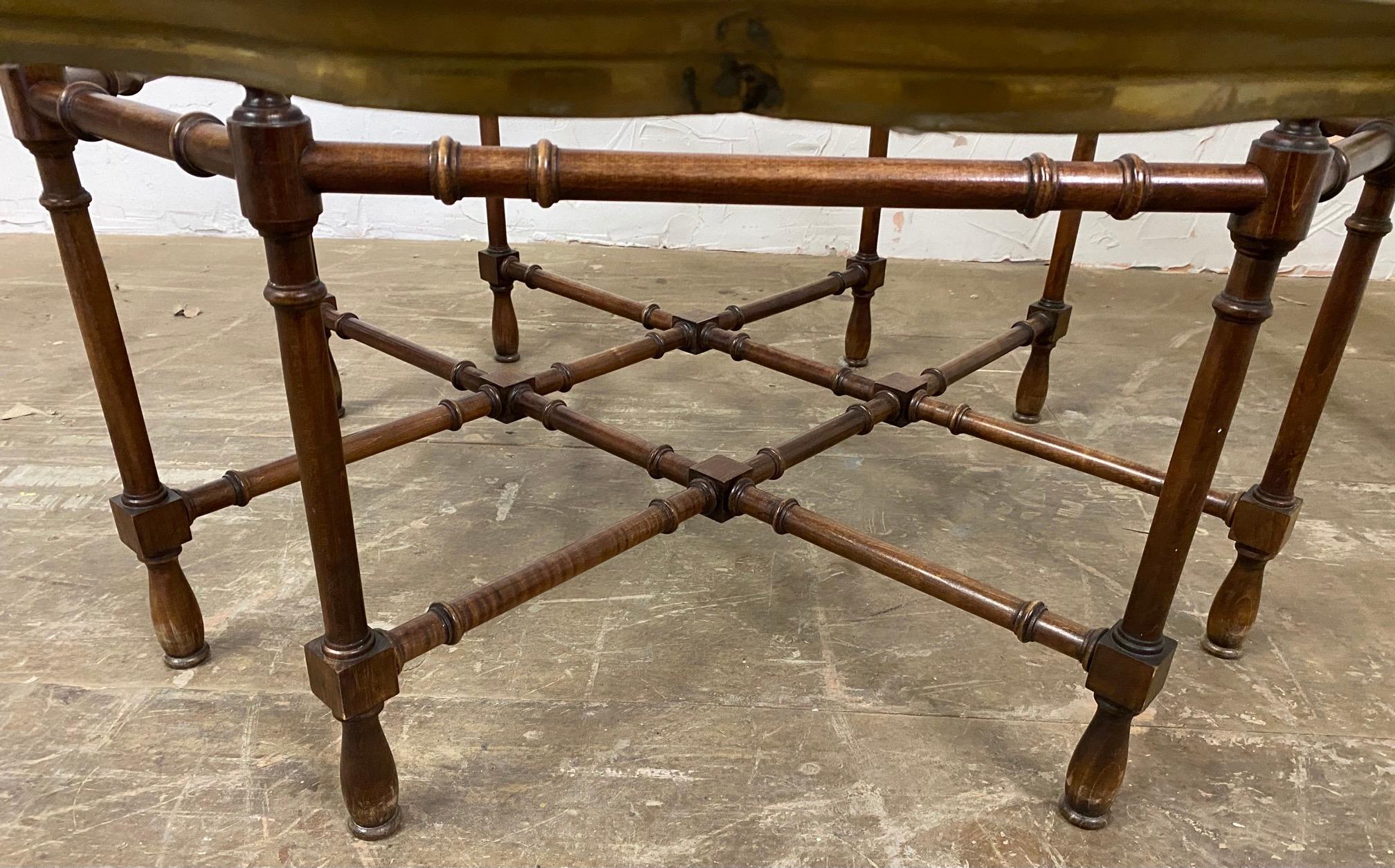Unknown Hollywood Regency Brass and Glass Tray Coffee Table