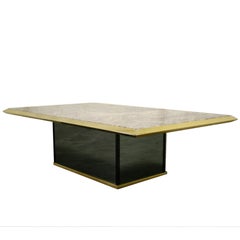 Hollywood Regency Brass and Marble Coffee Table, 1970s