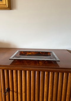 Hollywood regency brass and tortoiseshell lucite tray, Italy 1970s