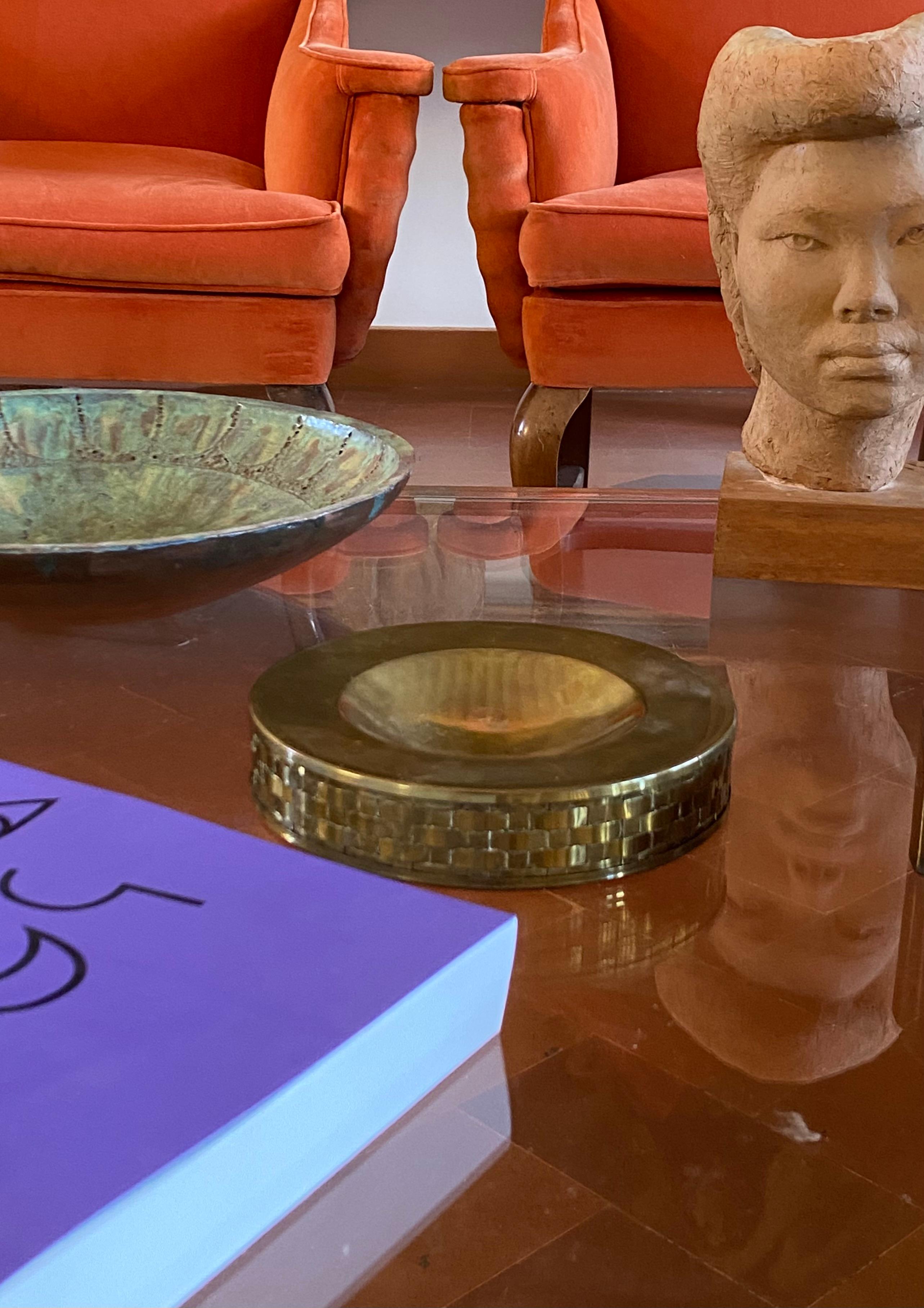 Hollywood regency brass ashtray / vide poche, Italy 1970s In Excellent Condition In Firenze, IT