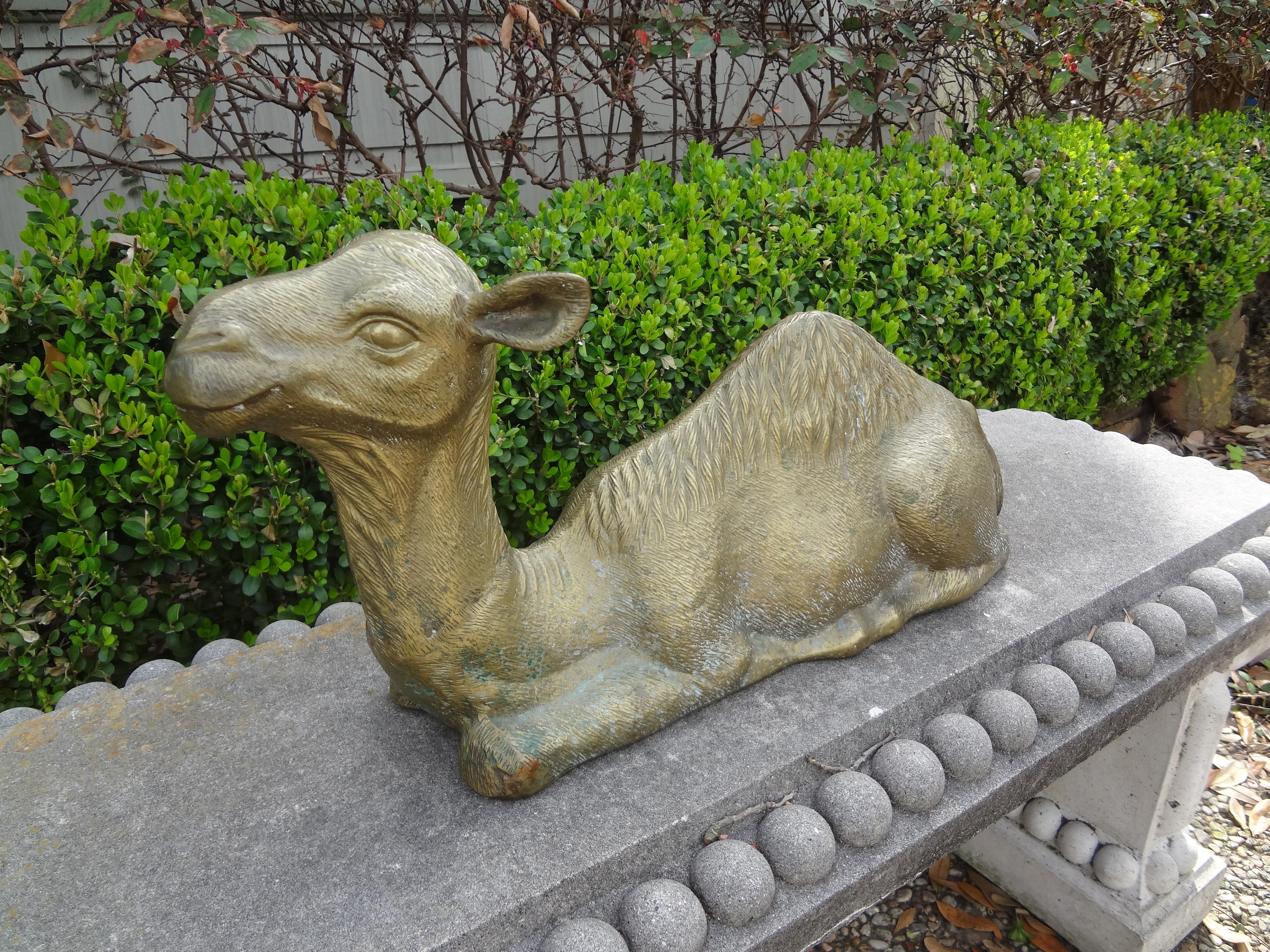 Hollywood Regency Brass Camel Statue For Sale 4