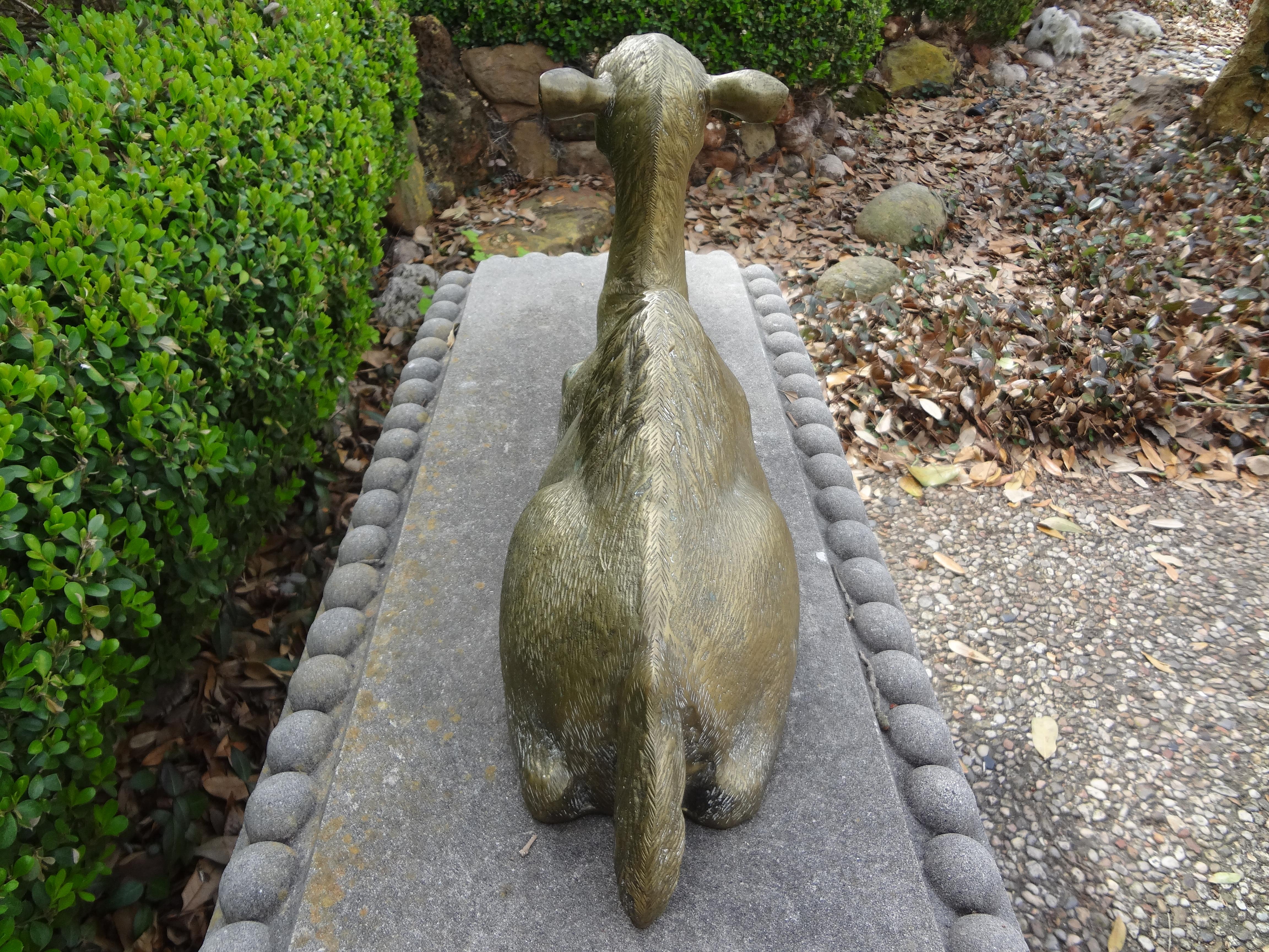 Mid-20th Century Hollywood Regency Brass Camel Statue For Sale