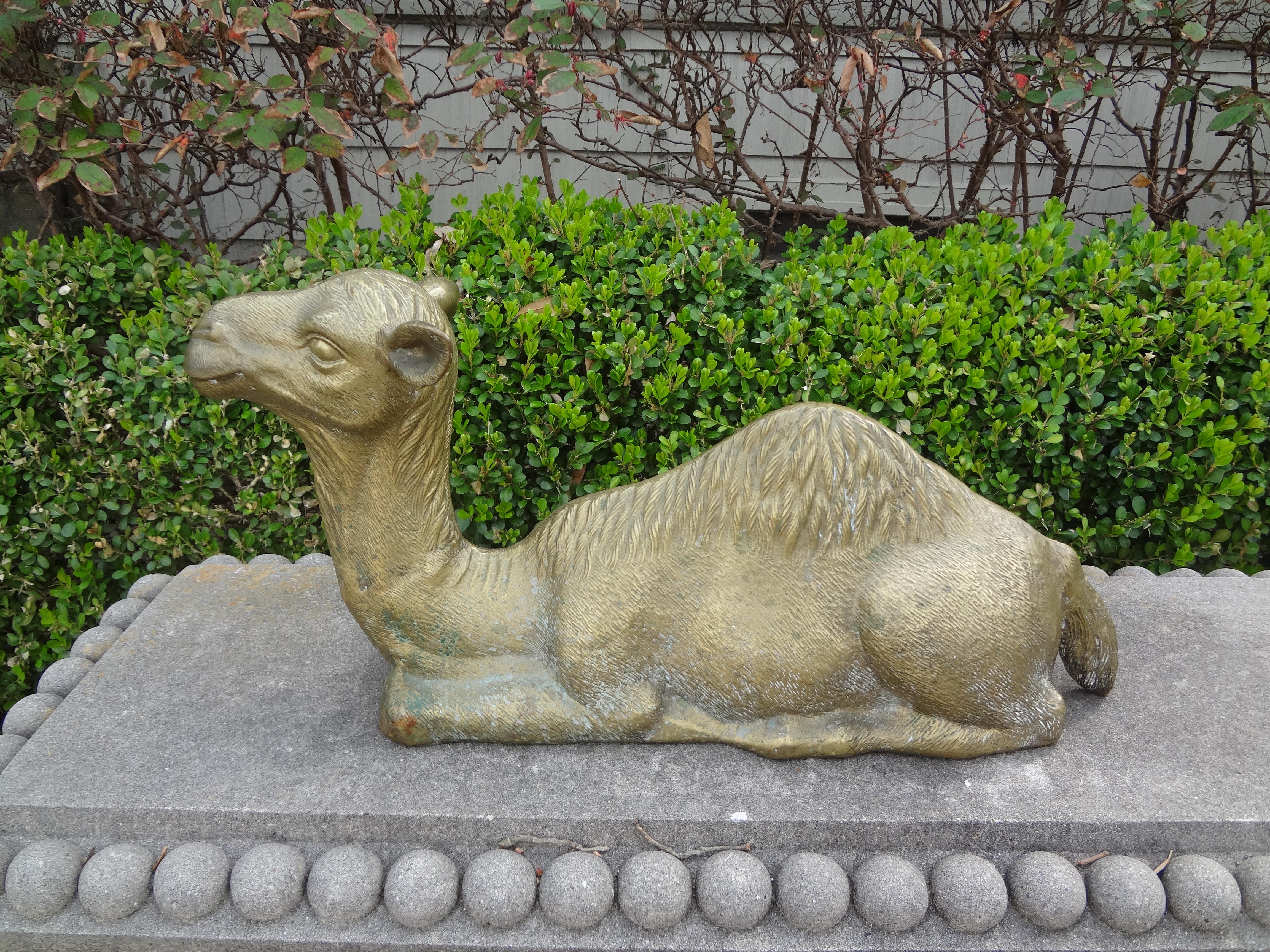 Hollywood Regency Brass Camel Statue For Sale 2