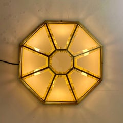 Hollywood Regency, Brass, Ceiling Lamp by Deknudt, Belgium, 1980s