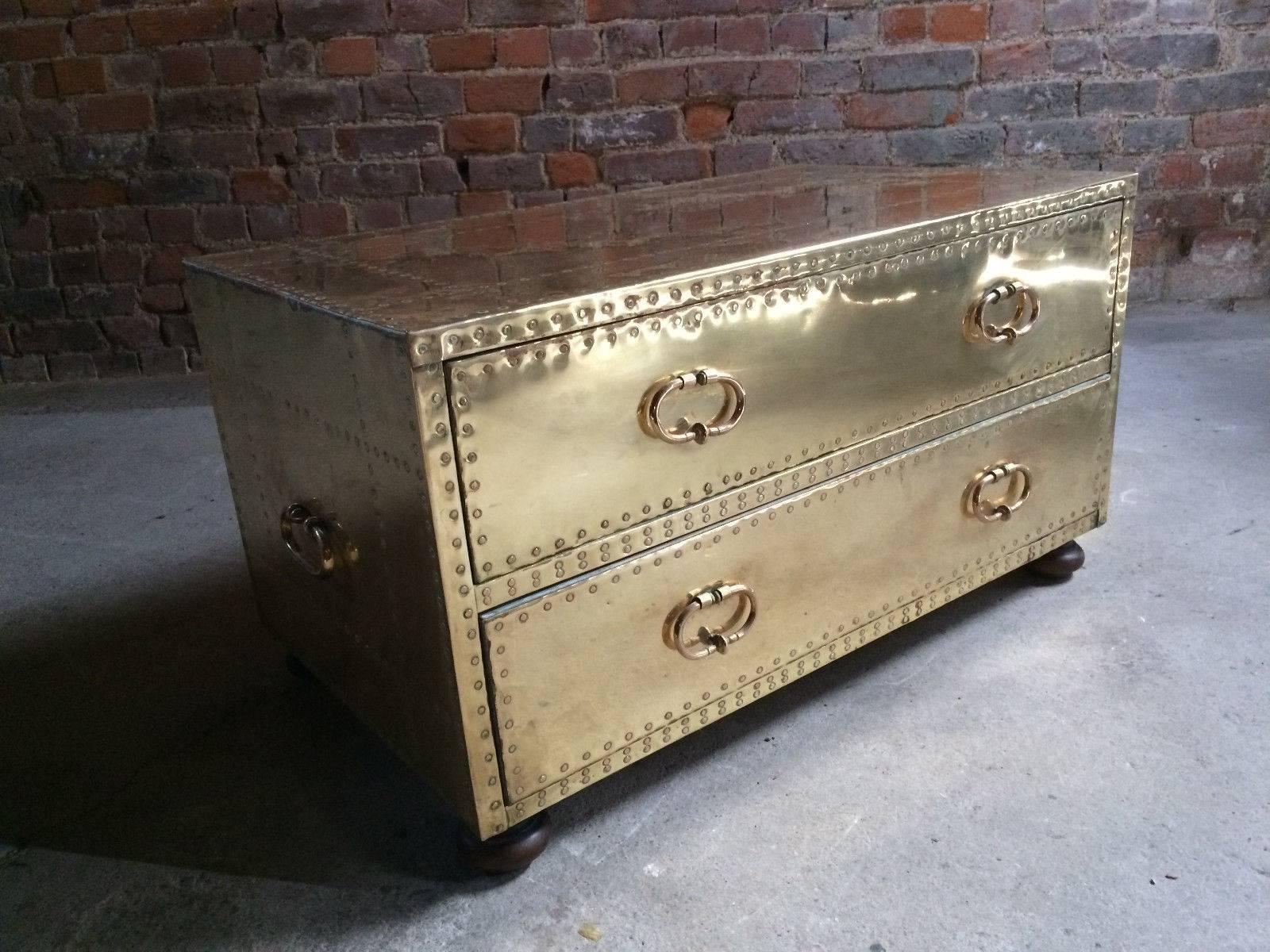 Hollywood Regency Brass Chest of Drawers Sarried Elton John Interest In Good Condition For Sale In Longdon, Tewkesbury
