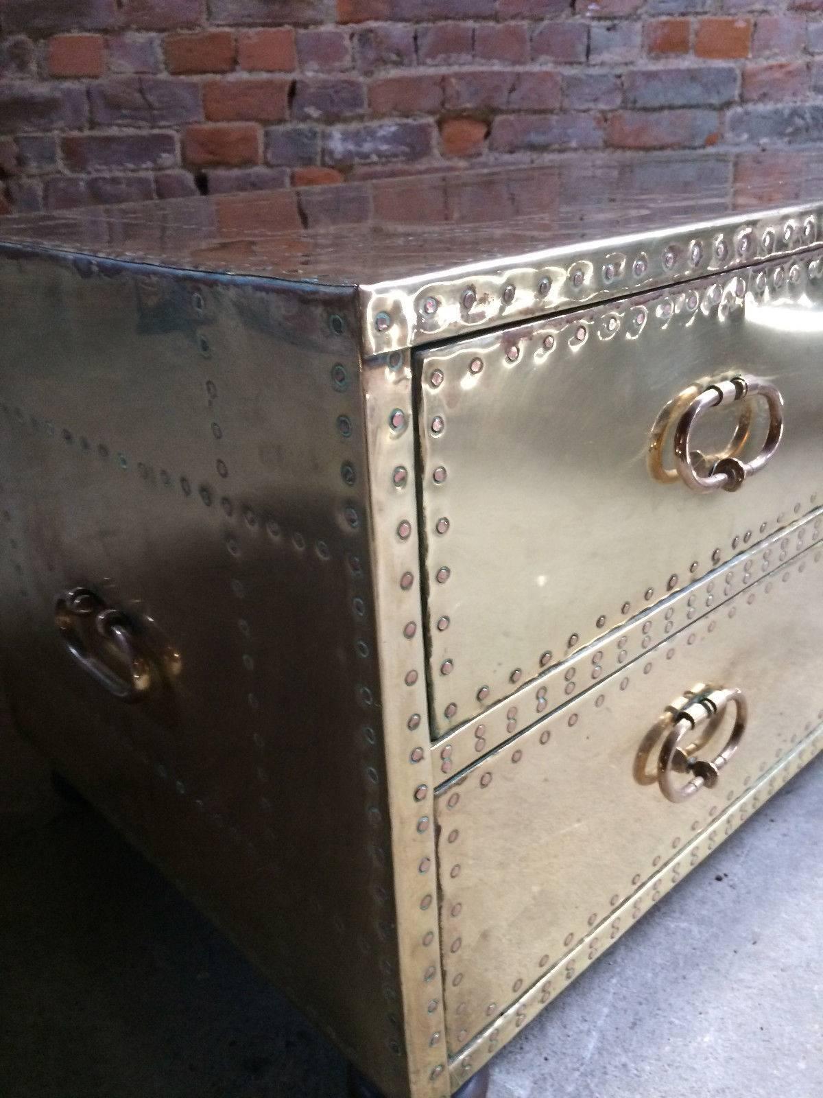Hollywood Regency Brass Chest of Drawers Sarried Elton John Interest For Sale 2