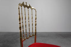 Hollywood Regency Brass Chiavari Chair by Giuseppe Gaetano Descalzi, Italy, 1950