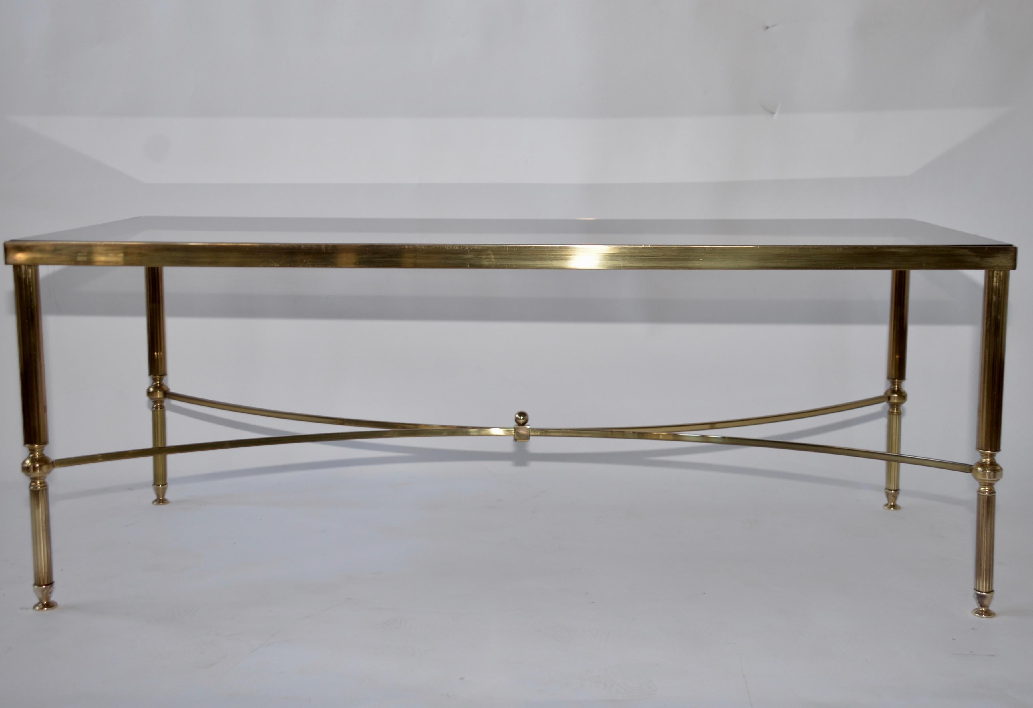 French Hollywood Regency Brass Coffee Table