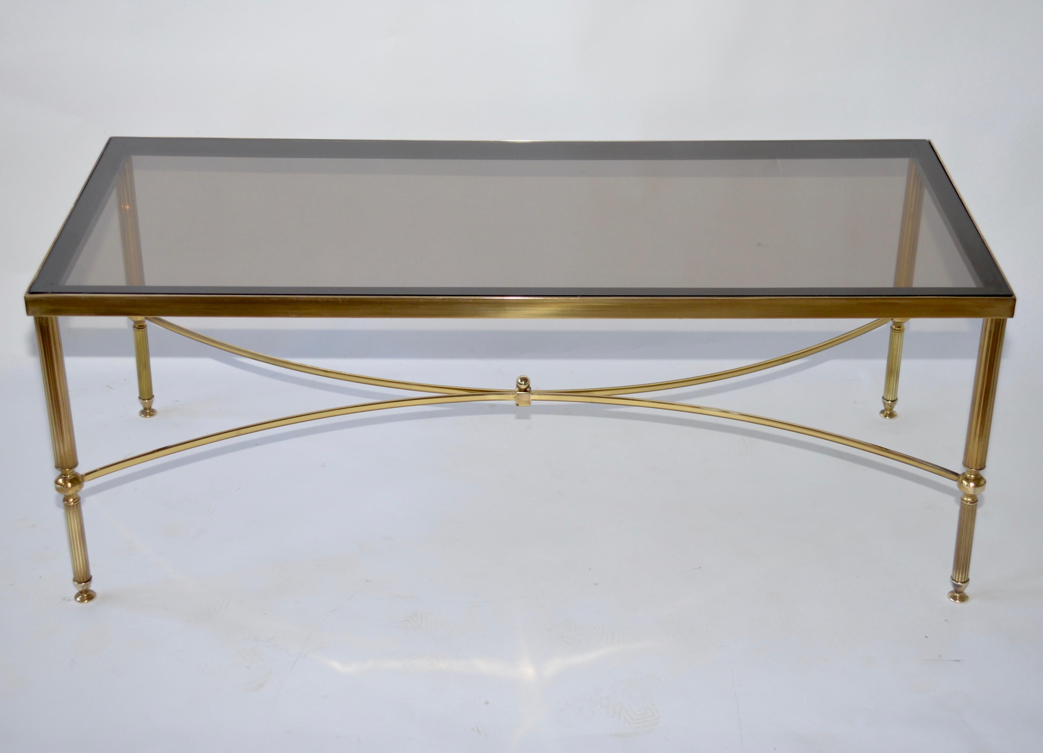 Hollywood Regency Brass Coffee Table In Good Condition In Crowborough, East Sussex