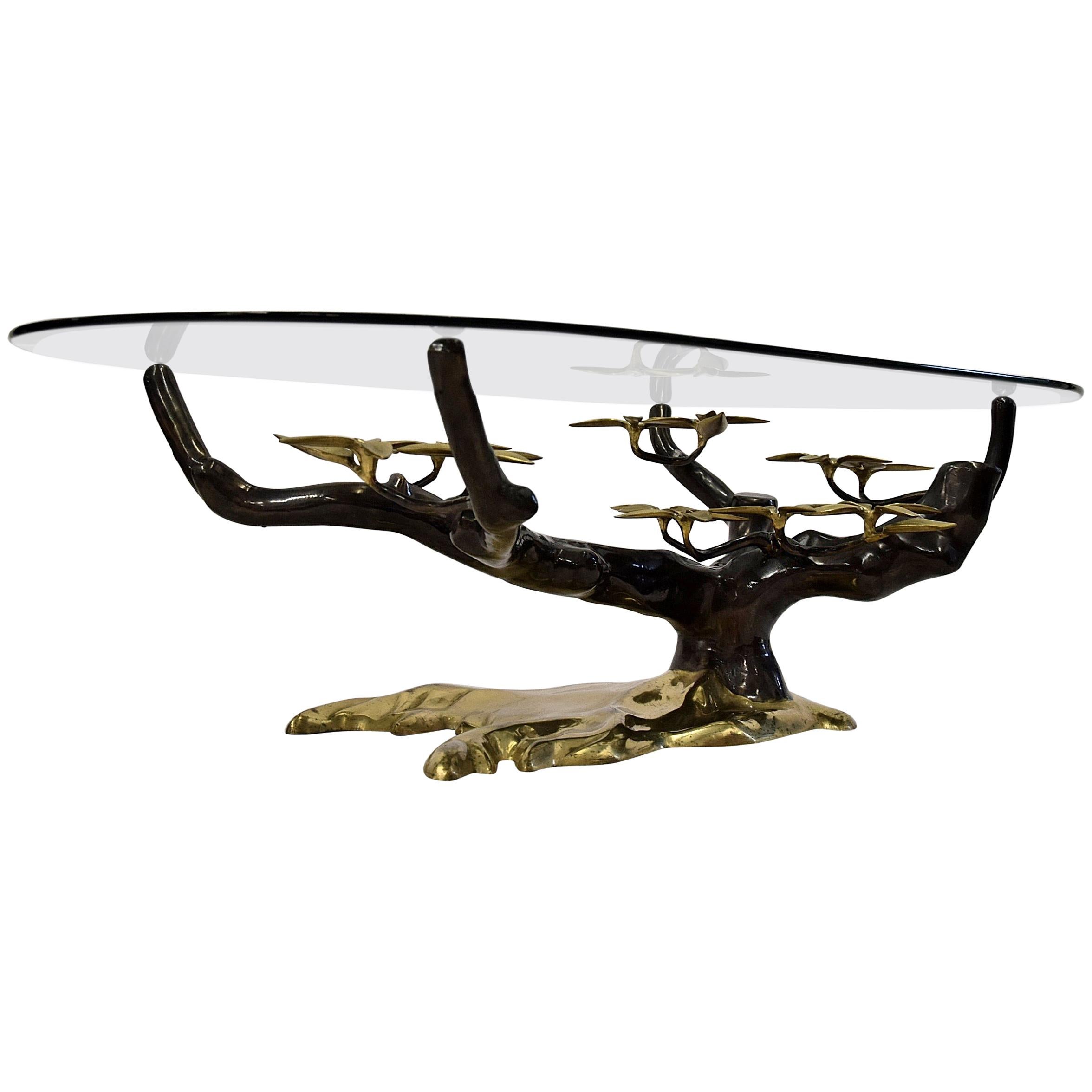 Hollywood Regency Brass Coffee Table For Sale