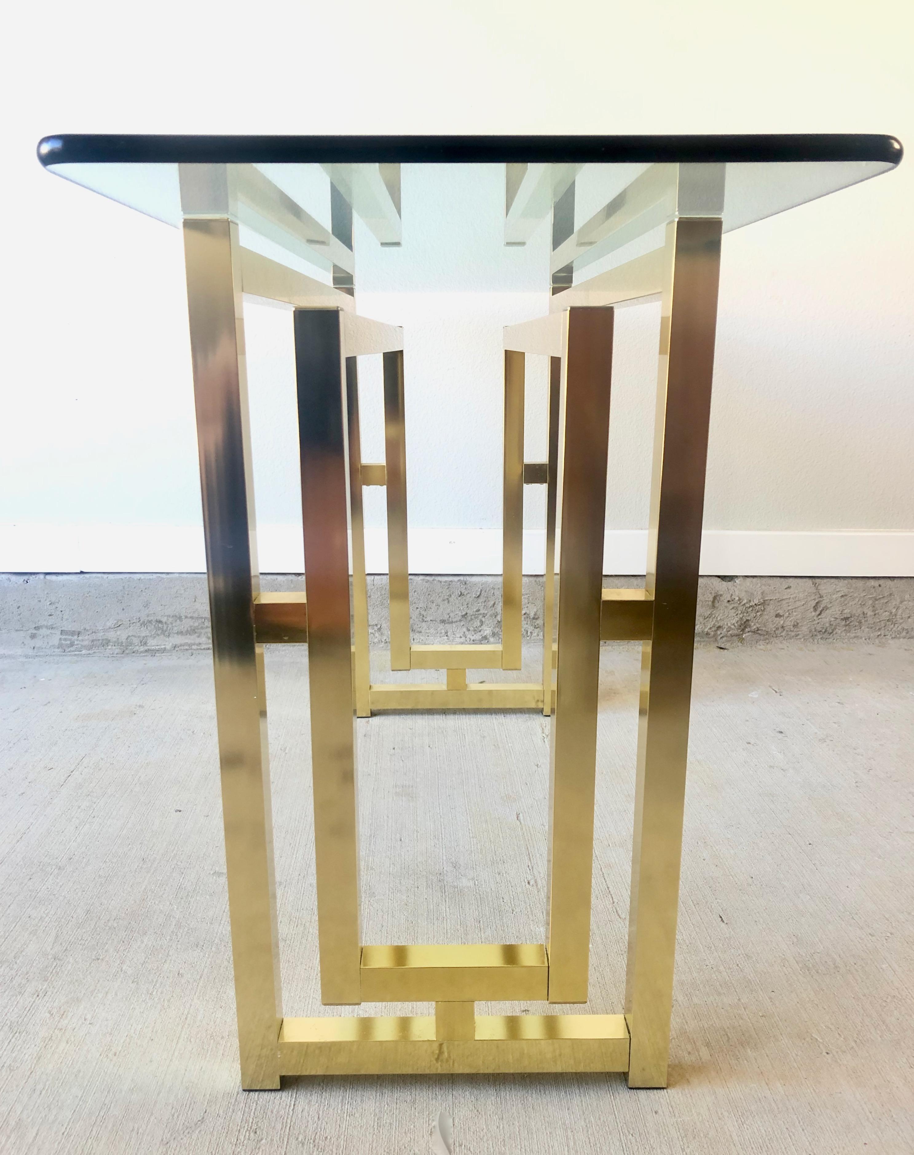 Hollywood Regency Brass Console Table For Sale 5