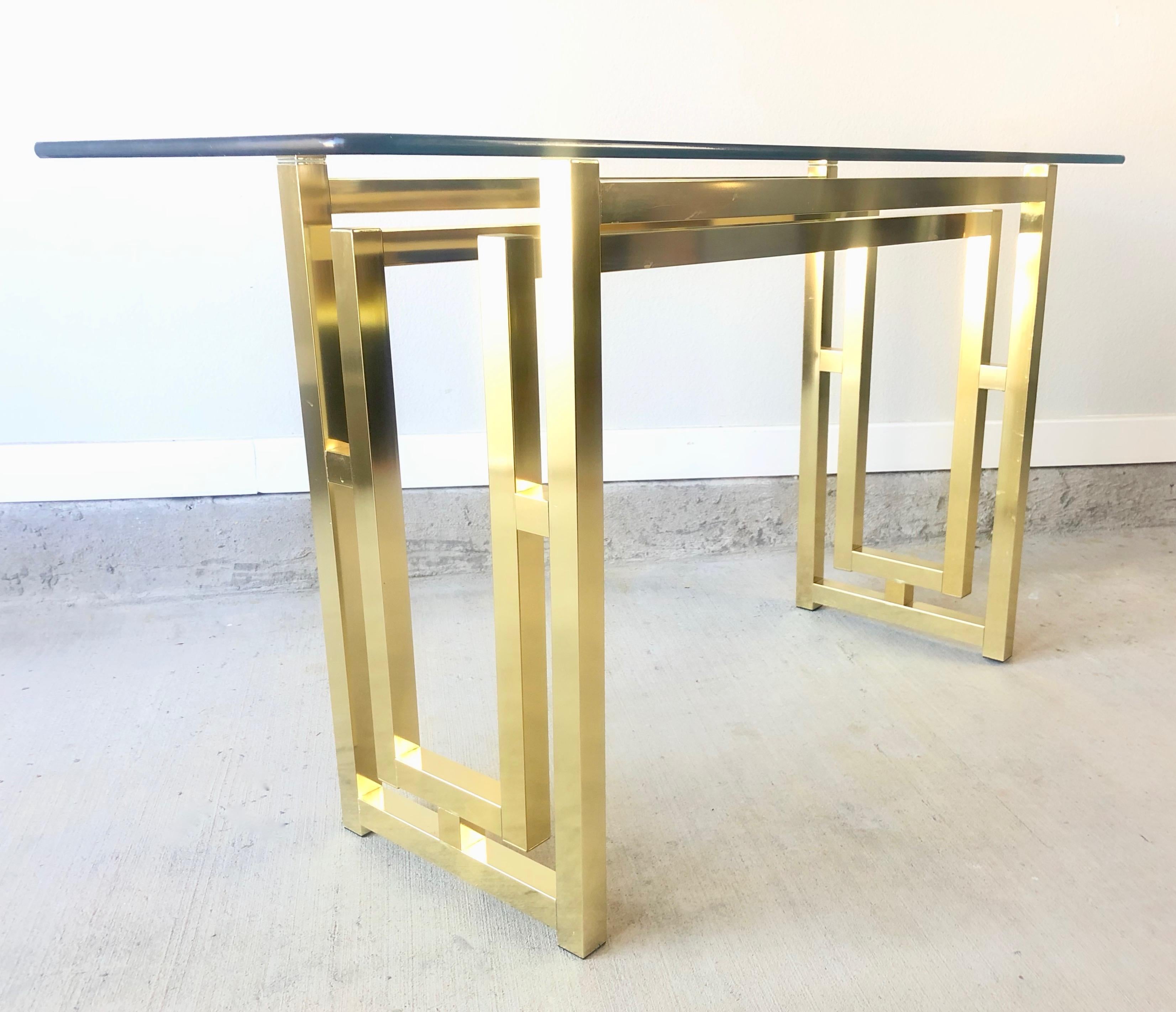 Hollywood Regency Brass Console Table For Sale 8