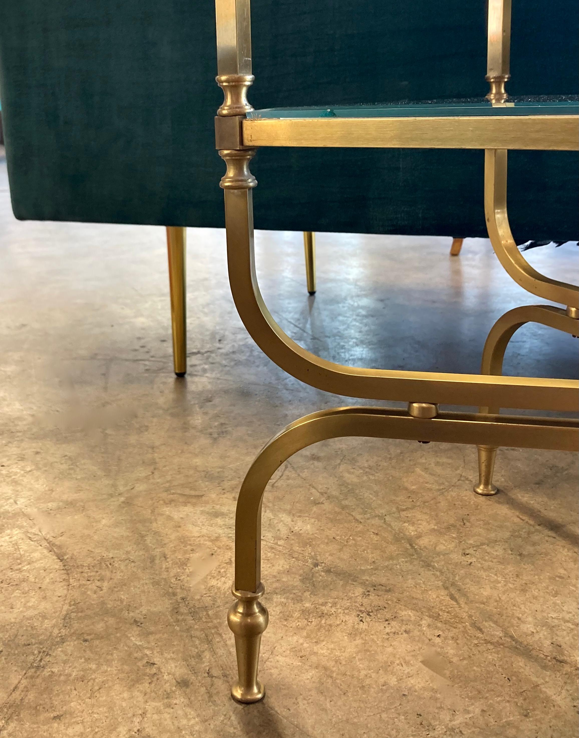 Laiton Table console en laiton Hollywood Regency en vente
