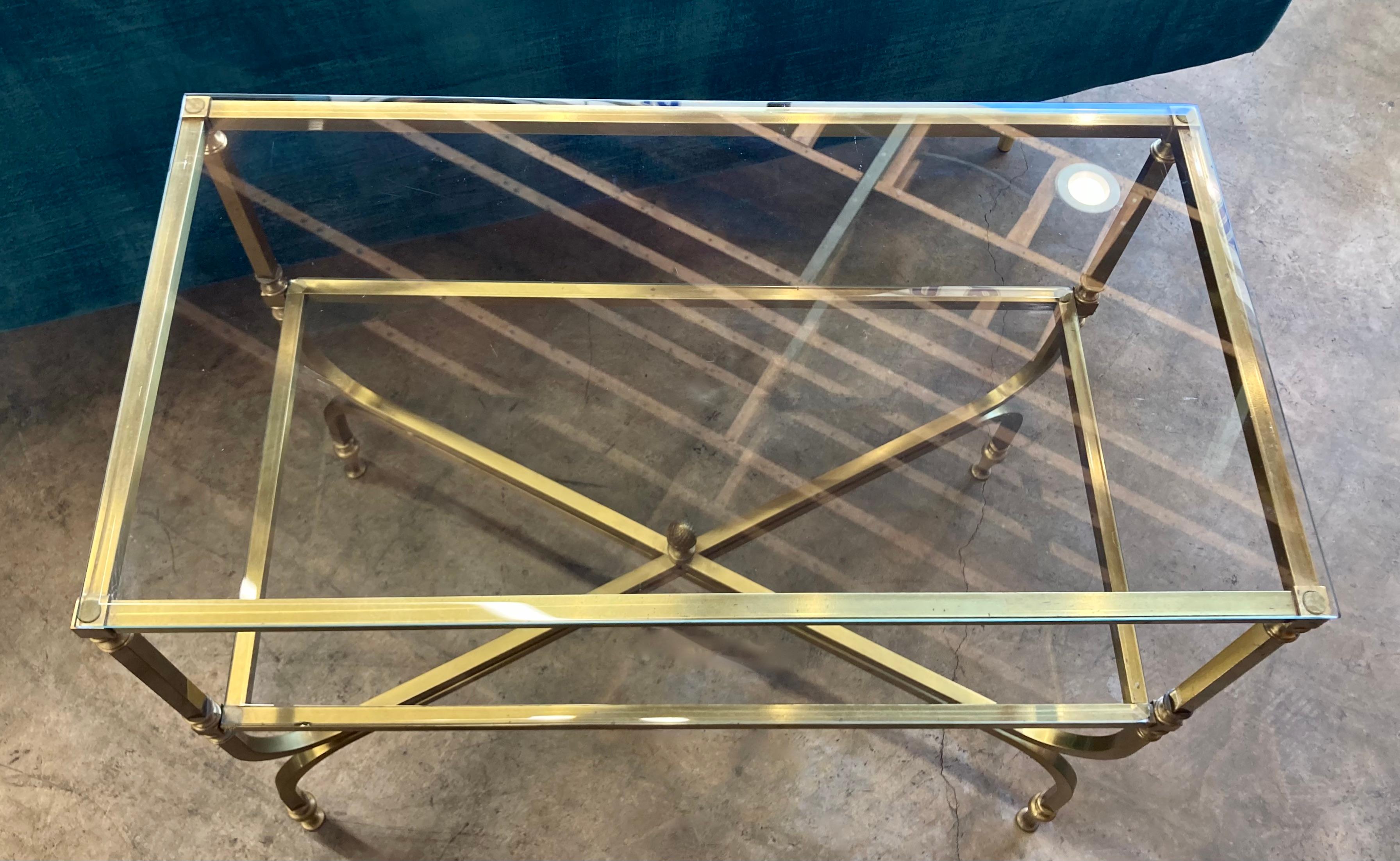 Table console en laiton Hollywood Regency en vente 1