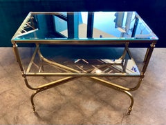 Table console en laiton Hollywood Regency