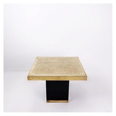 Hollywood Regency Brass Etched Side Table, 1950s