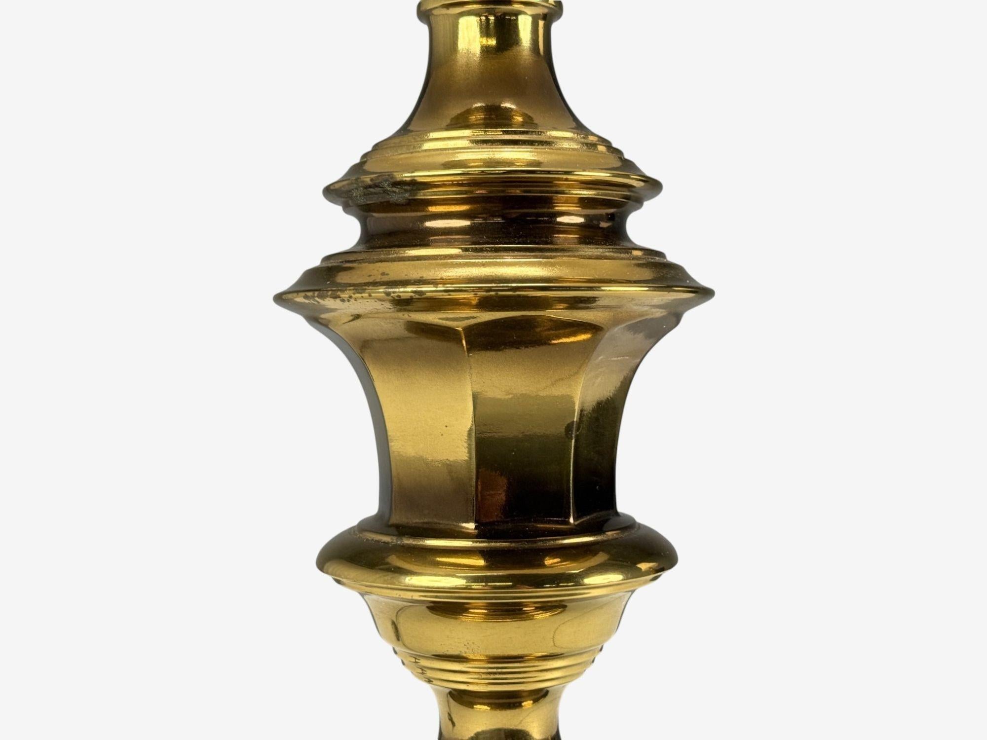 Hollywood Regency, Brass, Fabric, Table Lamps, USA, 1970s en venta 1