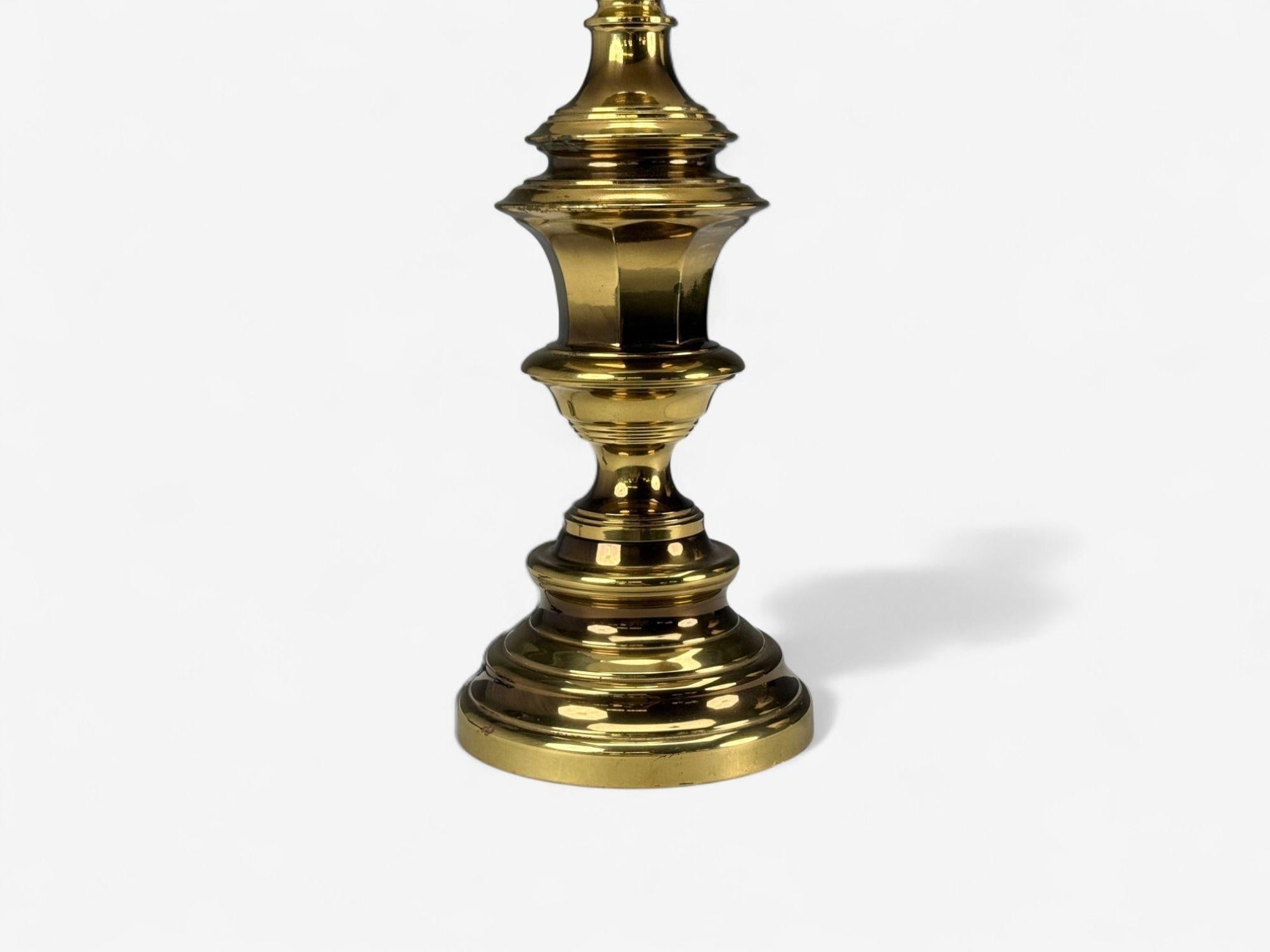Hollywood Regency, Brass, Fabric, Table Lamps, USA, 1970s en venta 2