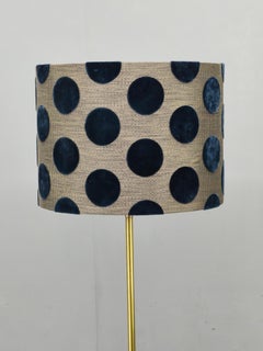 Hollywood Regency Brass Floor Lamp with ROMO Shade, Italy 1950s
