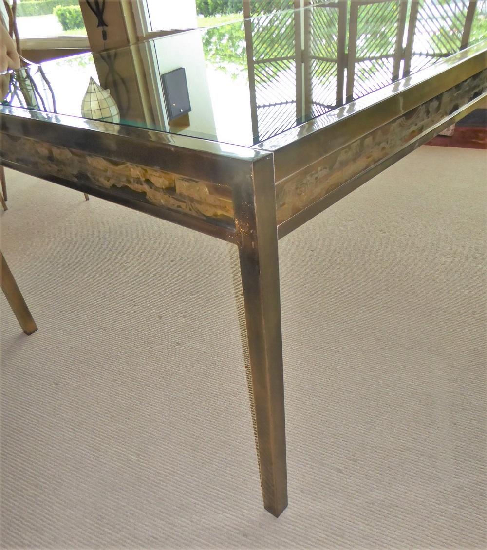Hollywood Regency Brass/Glass Dining Table by Bernhard Rohne for Mastercraft 8