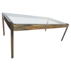 Hollywood Regency Brass/Glass Dining Table by Bernhard Rohne for Mastercraft