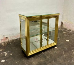 Hollywood Regency Brass & Glass Display or Curio Cabinet After Mastercraft