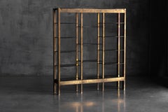 Hollywood Regency Brass & Glass Étagère, Italy, circa 1970s