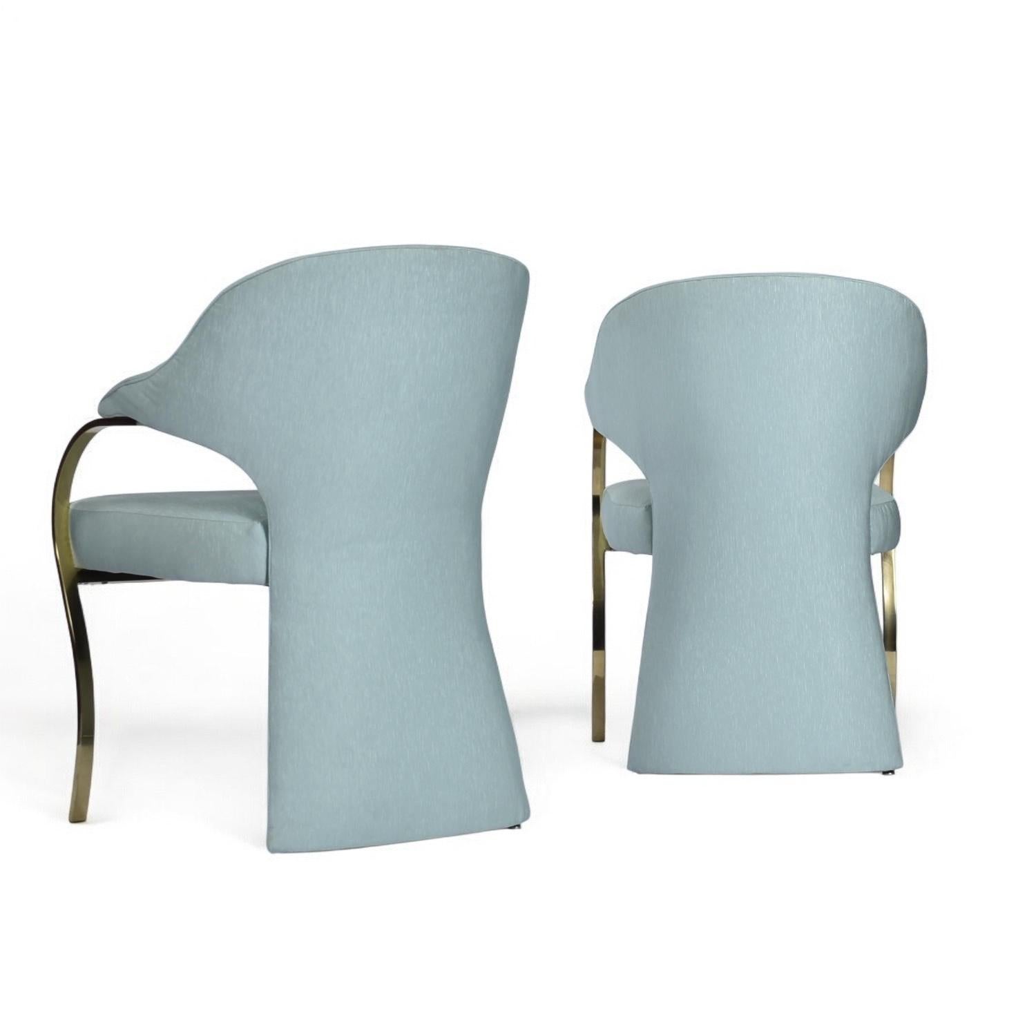 Late 20th Century Hollywood Regency Brass Gold and Glass Dining Set with Carson's Armchairs For Sale