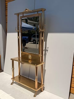 Hollywood Regency Konsolentisch aus Messing mit Spiegel, 1960er Jahre