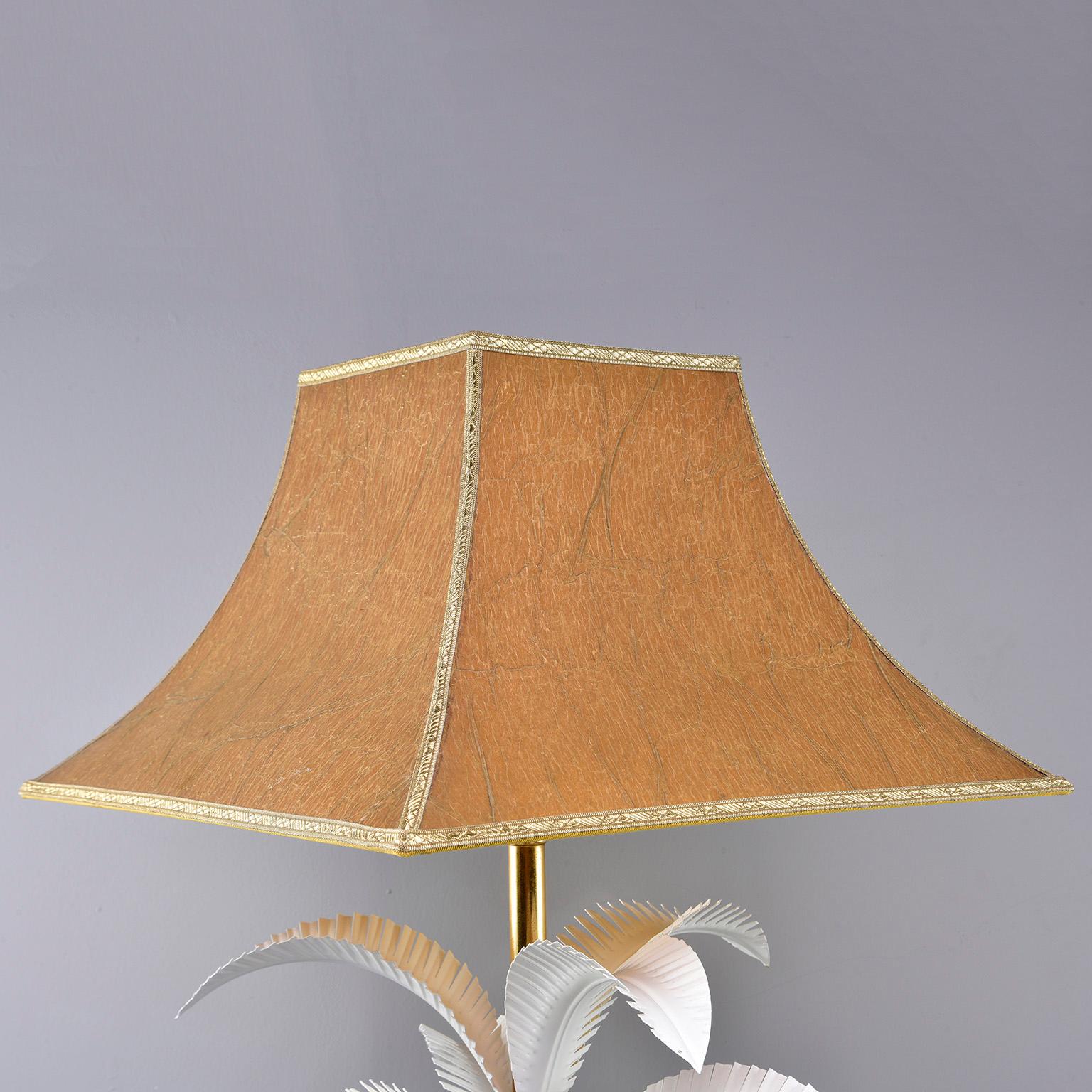 European Hollywood Regency Brass Lamp with Parchment Shade
