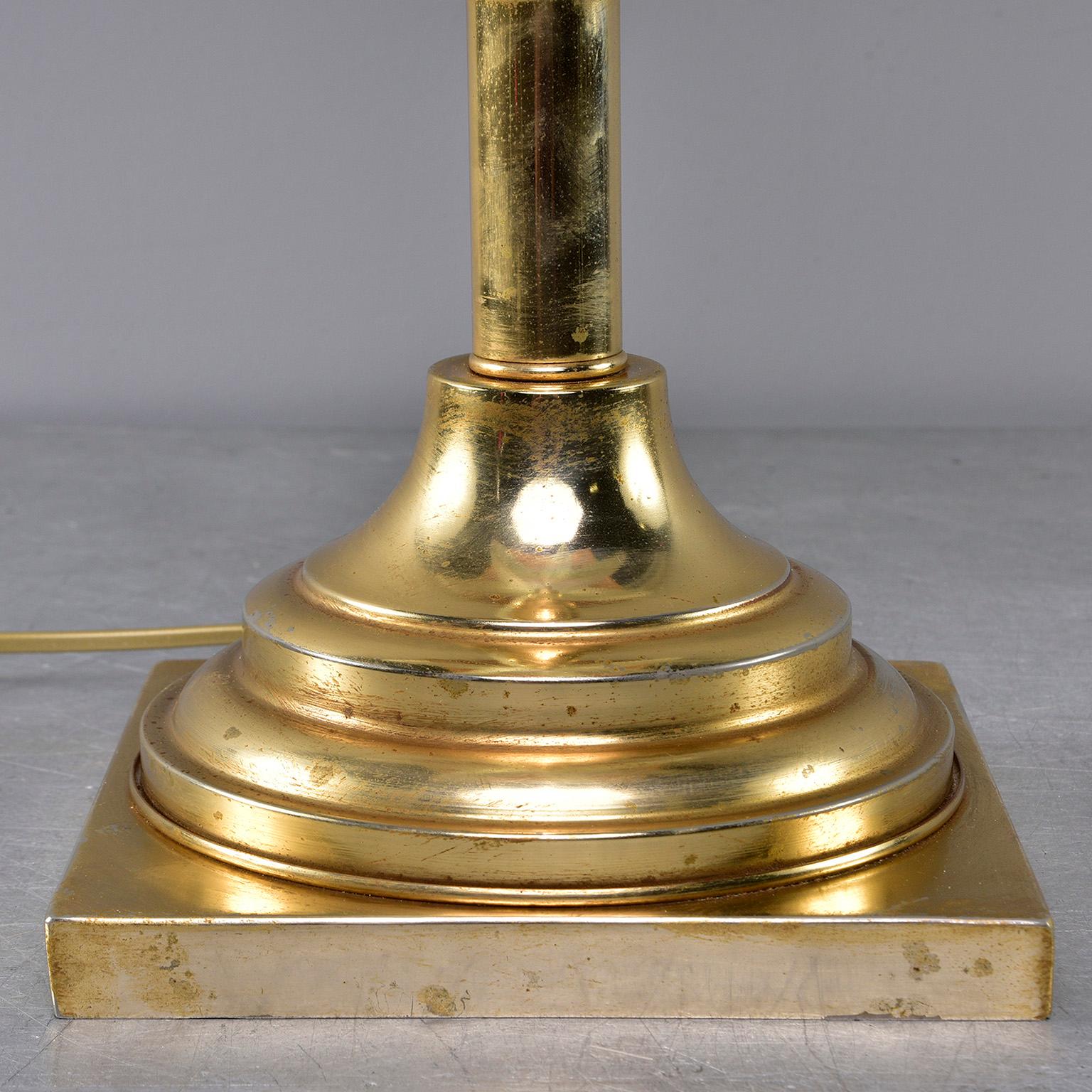 Metal Hollywood Regency Brass Lamp with Parchment Shade