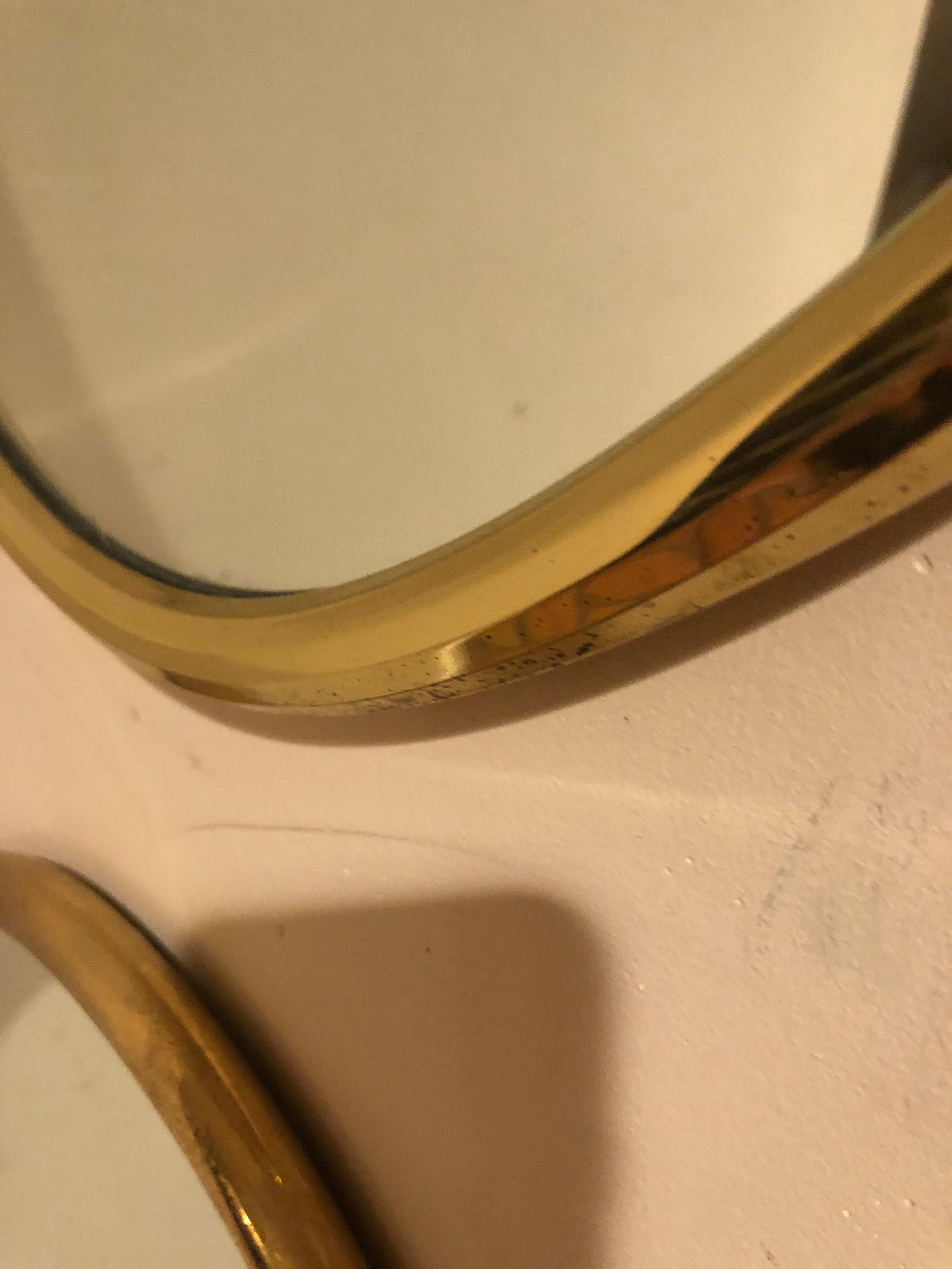 Hollywood Regency Brass Oval Mirror 4