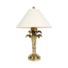Hollywood-Regency-Bäumenlampe mit Palmenblatt aus Messing von Hart Associates, ca. 1970er Jahre