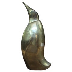 Vintage Hollywood Regency Brass Penguin Sculpture
