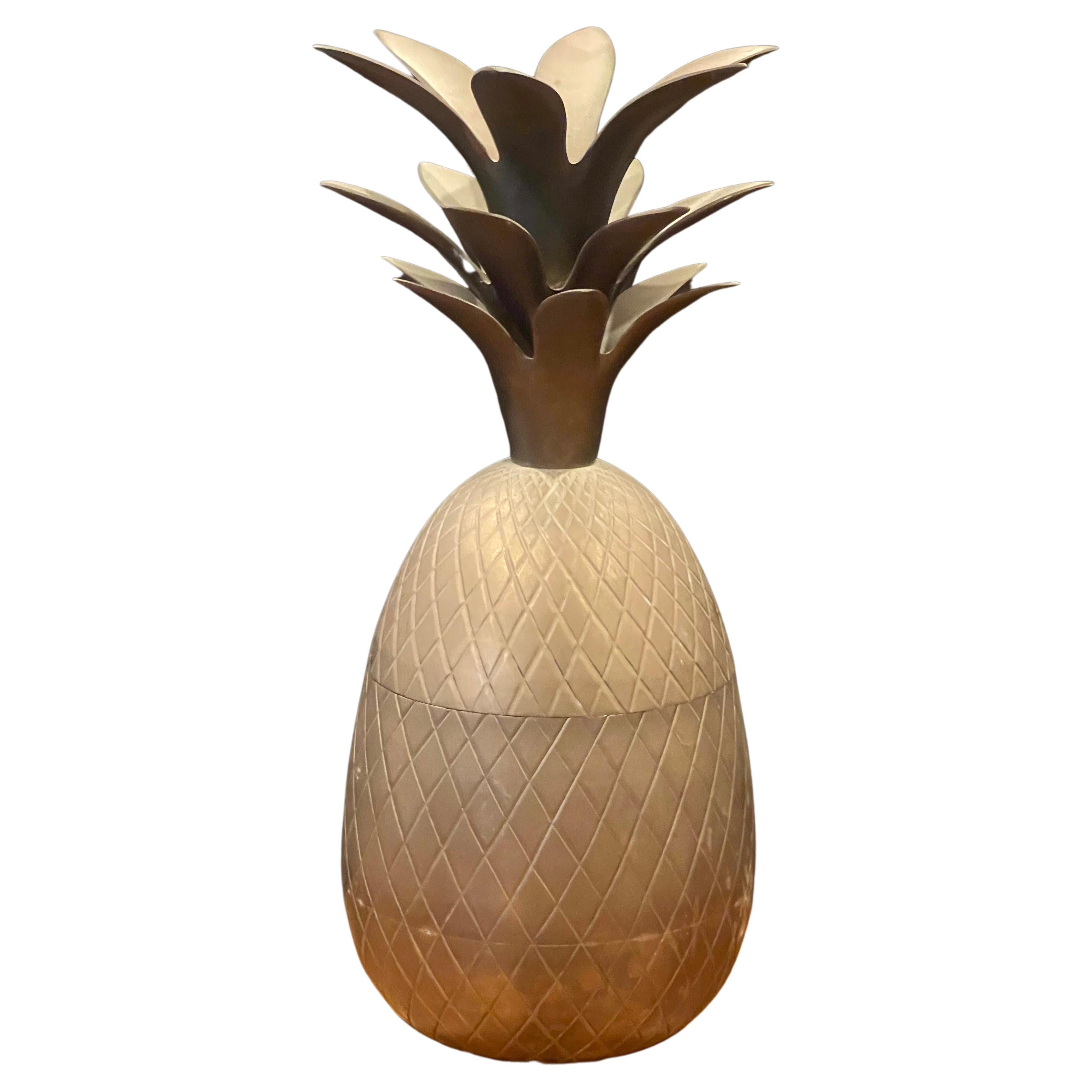 Hollywood Regency Brass Pineapple Ice Bucket