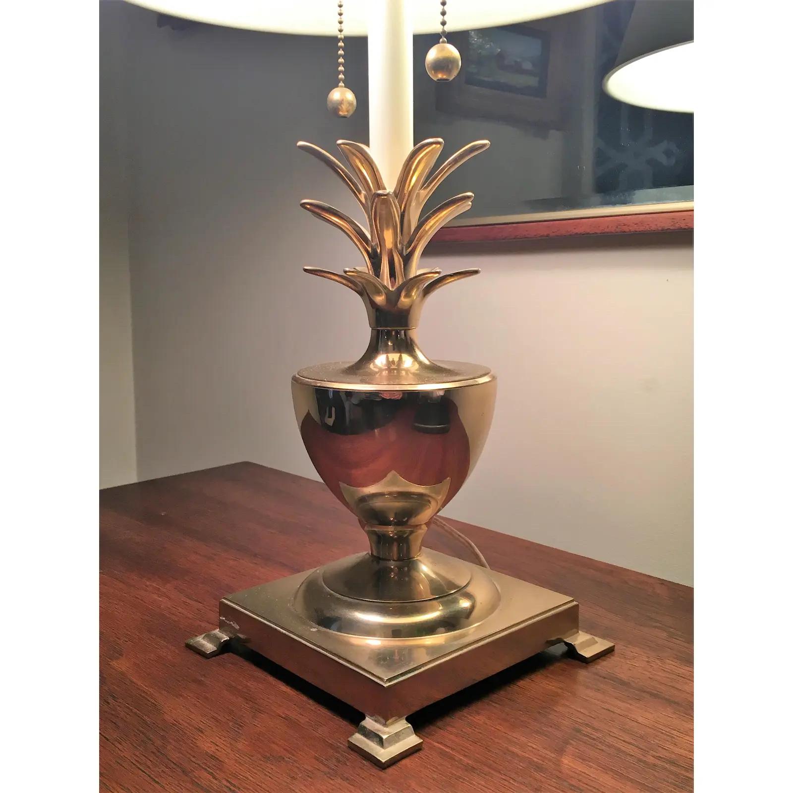 American Hollywood Regency Brass Pineapple Lamps For Sale