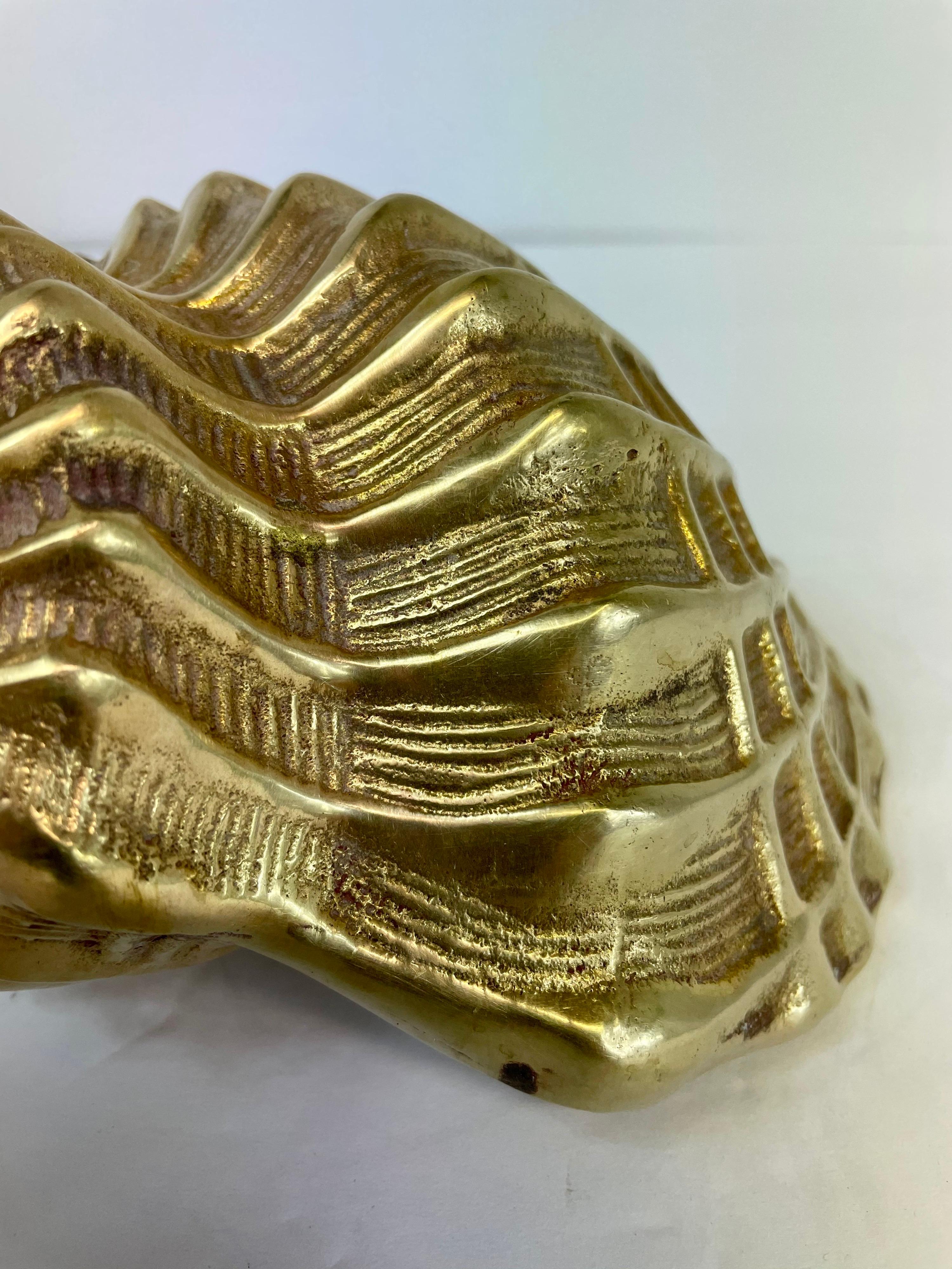 Hollywood Regency Brass Seashell For Sale 5