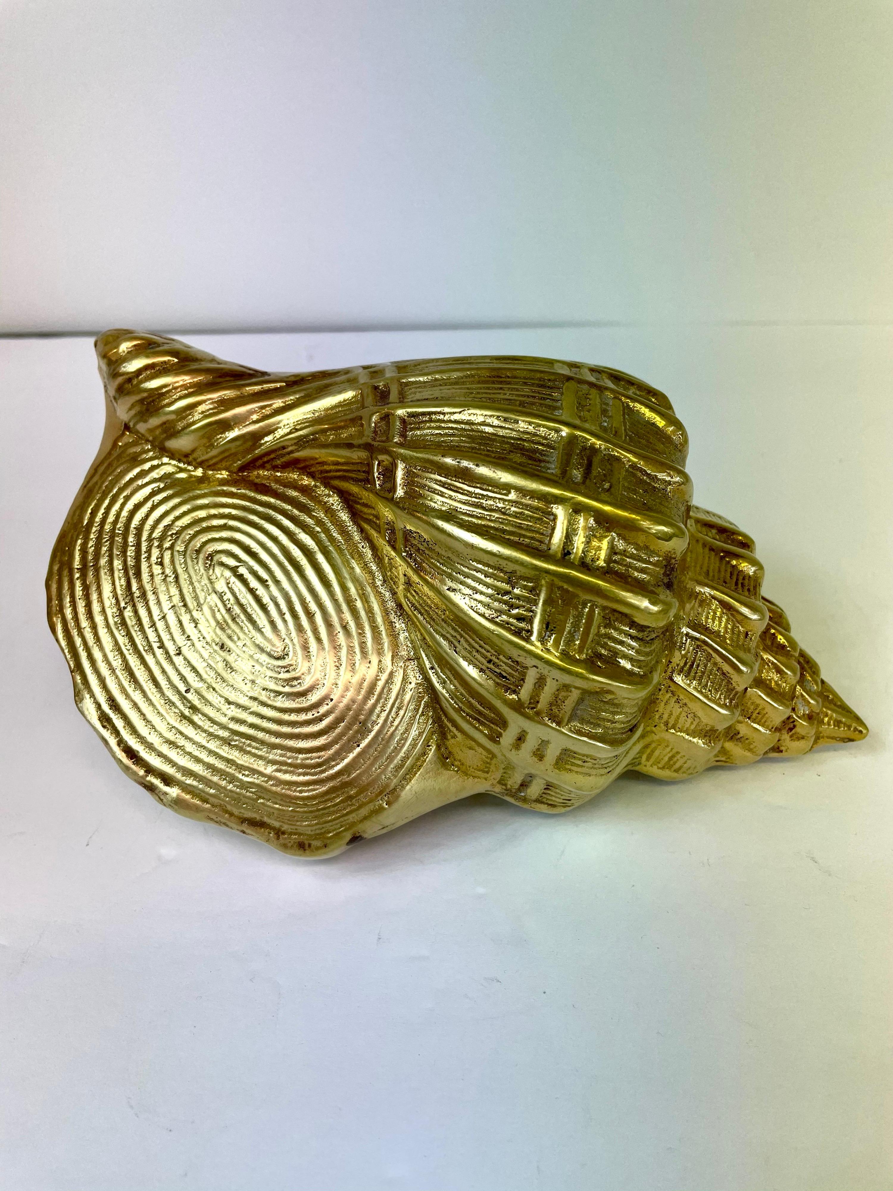 Hollywood Regency Brass Seashell For Sale 1