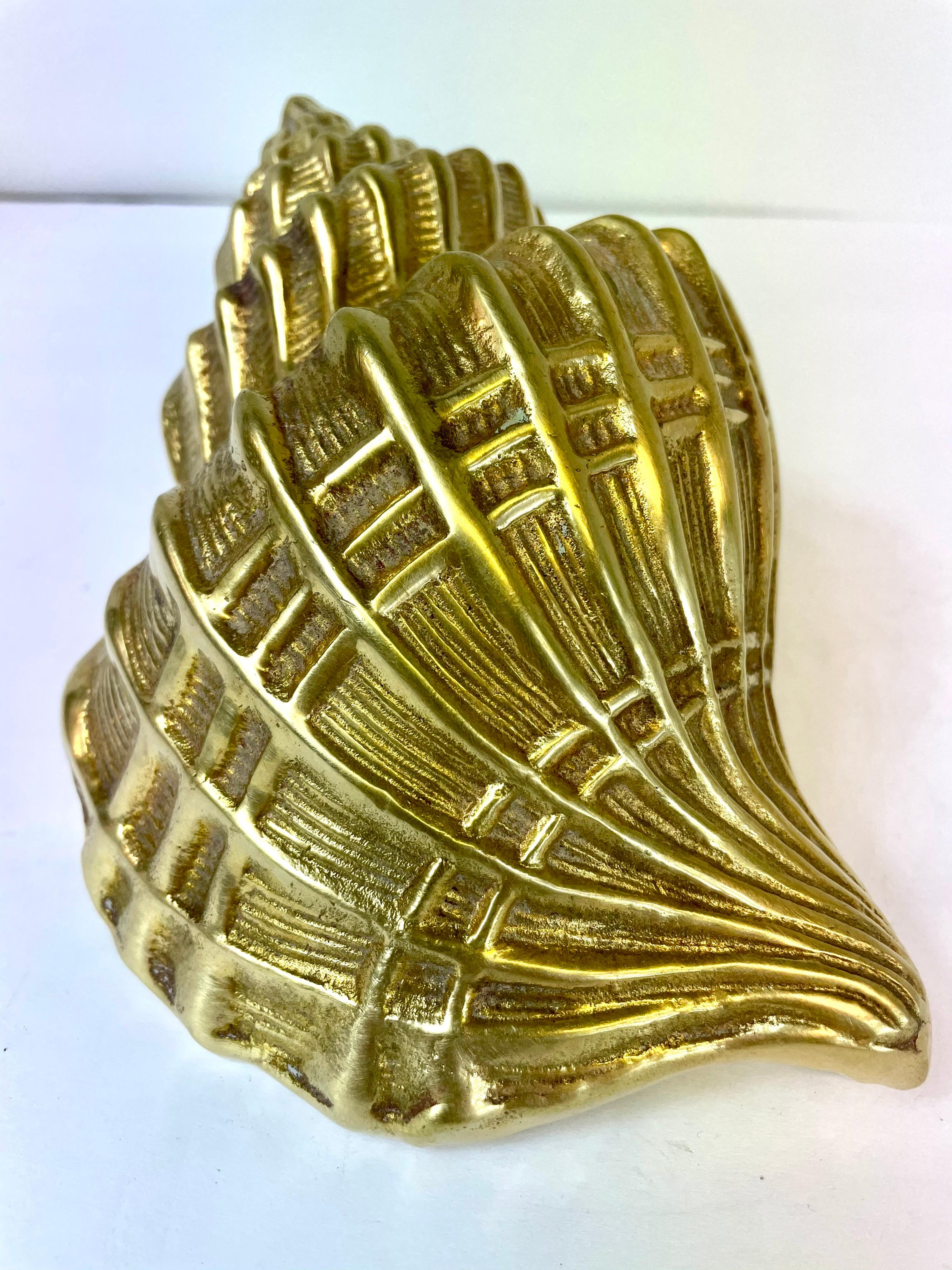 Hollywood Regency Brass Seashell For Sale 3