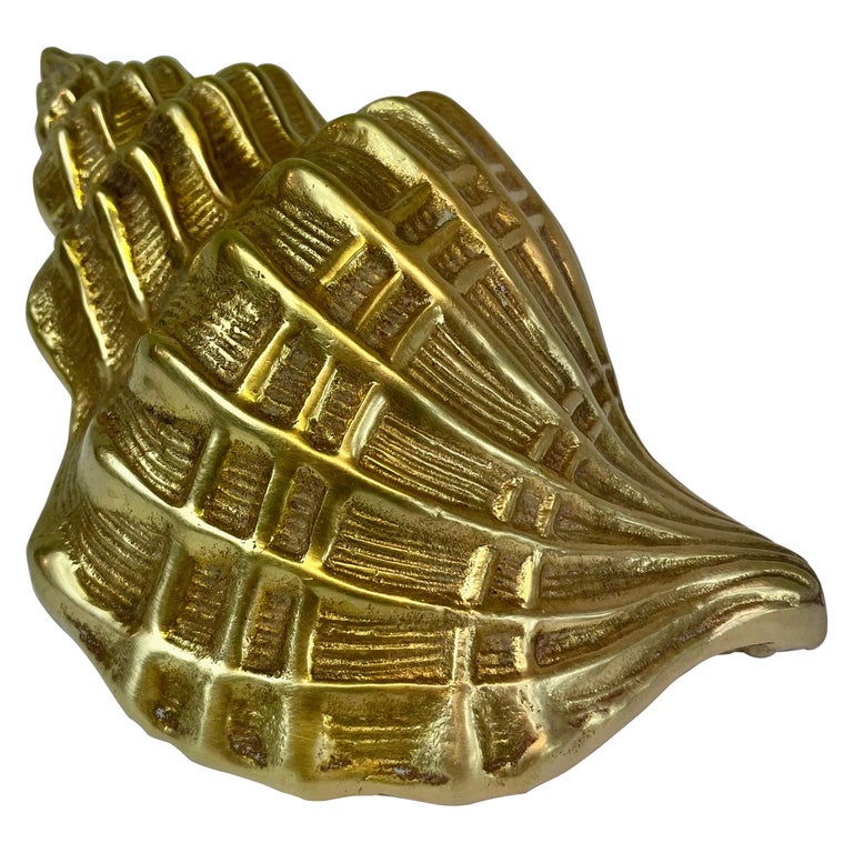 Hollywood Regency Brass Seashell For Sale at 1stDibs