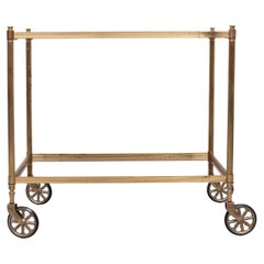 Hollywood Regency Brass Serving Trolley  1970s
