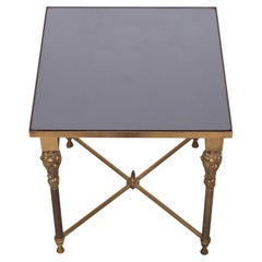 Hollywood Regency Brass side table Maison Jansen  1970s