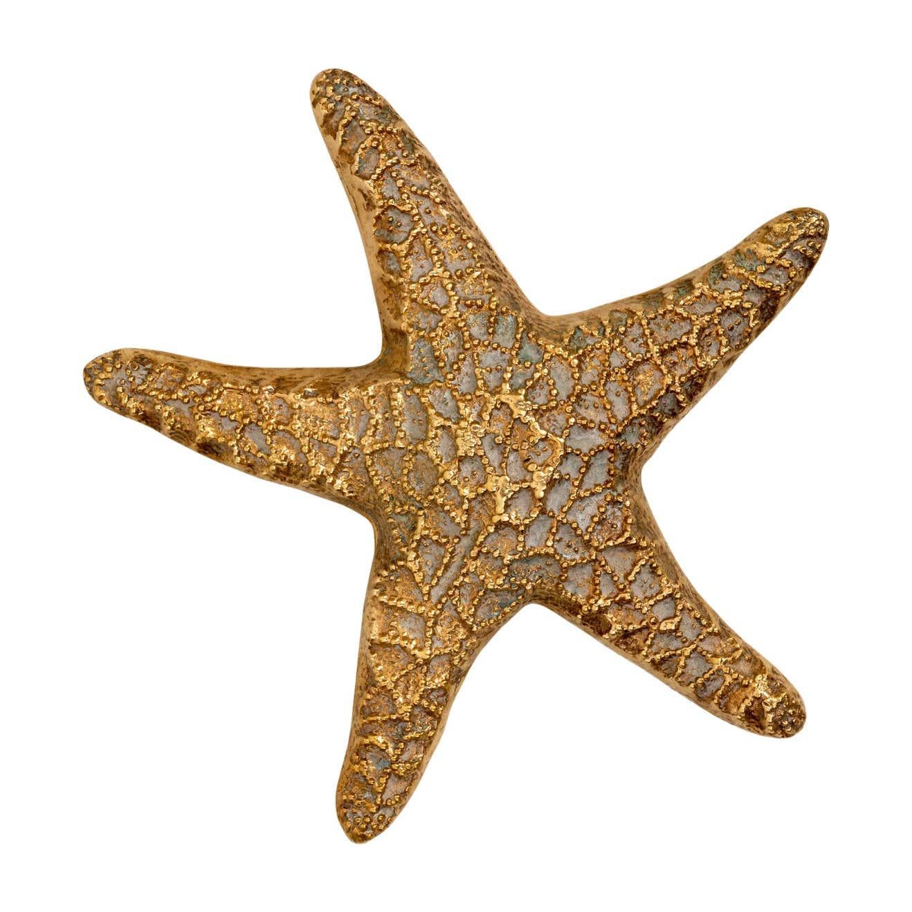 Hollywood Regency Large Brass Starfish Paperweight 2